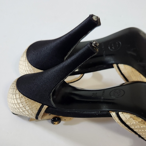 CHANEL Heels Classic Mary Jane Logo  CC‎ Ankle Strap - Picture 11 of 14